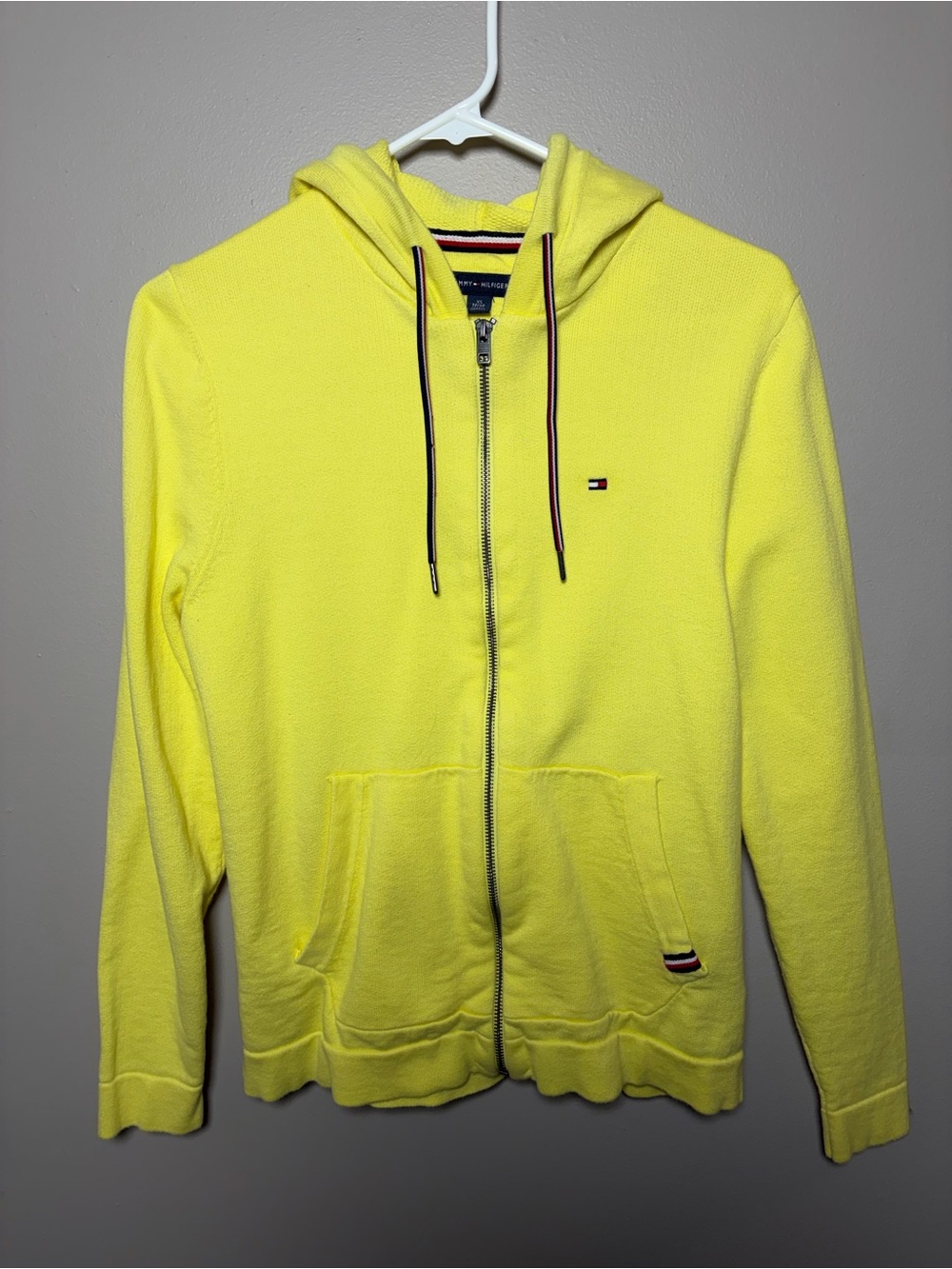 Tommy Hilfiger Bright Yellow Zip-Up Hoodie Sweater
